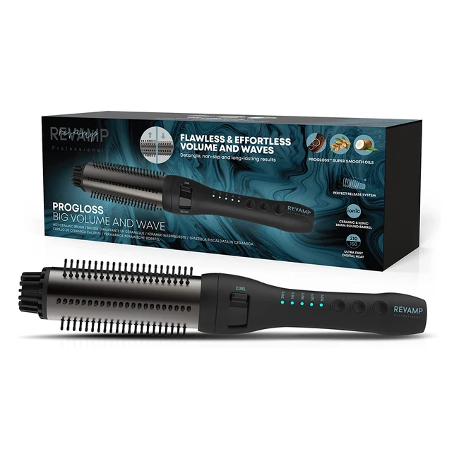 Brosse chauffante Revamp Progloss Perfect Finish pour des boucles et ondulations parfaites - 38mm