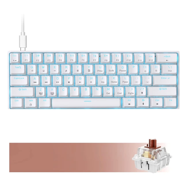 Teclado Mecánico Gaming Dierya DK61SE Mini 60 Brown Switch Retroiluminado USB Type-C Ultracompacto