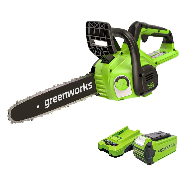 Greenworks G40CS30IIK2 Akku-Kettensäge, 30cm Blattlänge, 42 m/s Kettengeschwindigkeit, 40V 2Ah Akku, automatische Kettenschmierung, 3 Jahre Garantie