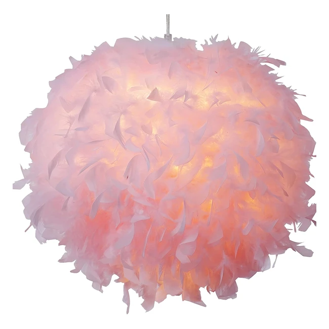 Giggi Feather Light Shade Lamp - Real Turkey Feathers Fluffy and Patch-Free Loo