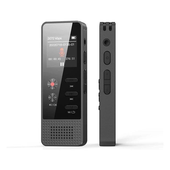Zooaoxo 64GB Voice Recorder - Dual-Mic Noise Reduction, 3072kbps HD Recording, Bluetooth, MP3 Player for Meeting, Interview, Lecture