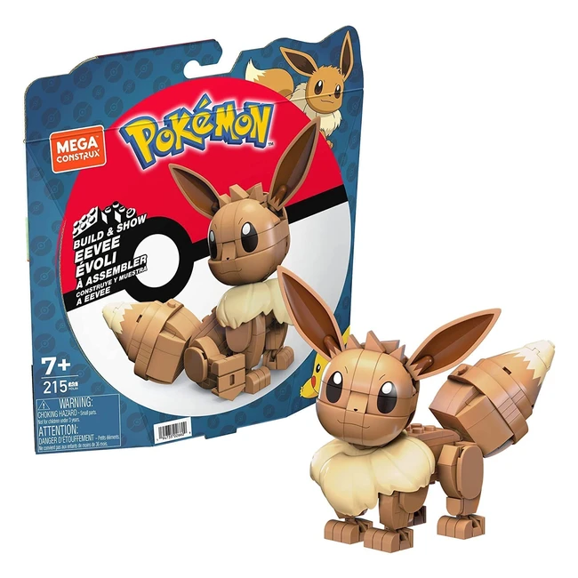 Figurine Mega Pokémon Évoli à Construire - Jeu de Briques de Construction 215 Pièces pour Enfant dès 7 Ans
