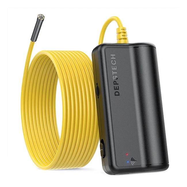 Endoscope Depstech WiFi HD 50MP IP67 étanche avec 6 LED, 2200mAh batterie et 5m de câble semi-rigide pour iOS/Android