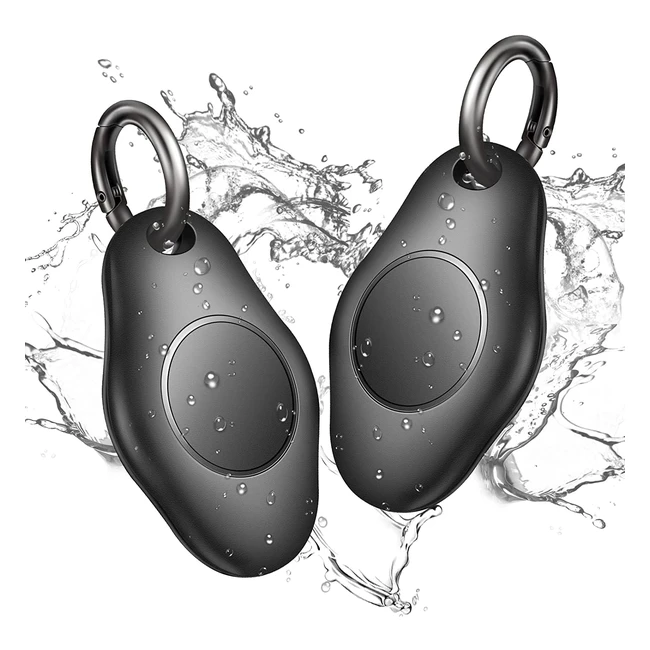Waterproof AirTag Holder Keychain Case - Honshoop Screw Full Cover Protective AirTag Compatible for Apple AirTag Key Ring - Black (2 Pack)