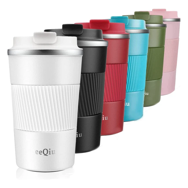 Taza de Viaje Eeqiu 13 oz de Acero Inoxidable Aislada - Ideal para Café Caliente y Frío