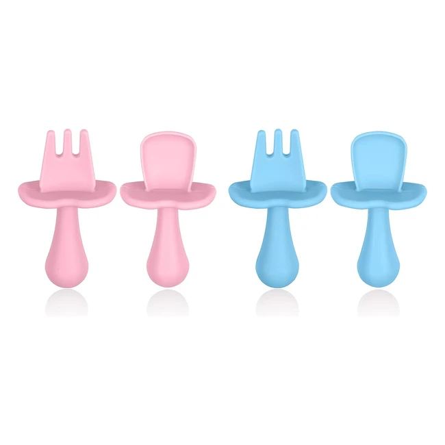 Cuillères ergonomiques pour bébé Vicloon - lot de 4 - apprentissage diversification alimentaire et auto-alimentation