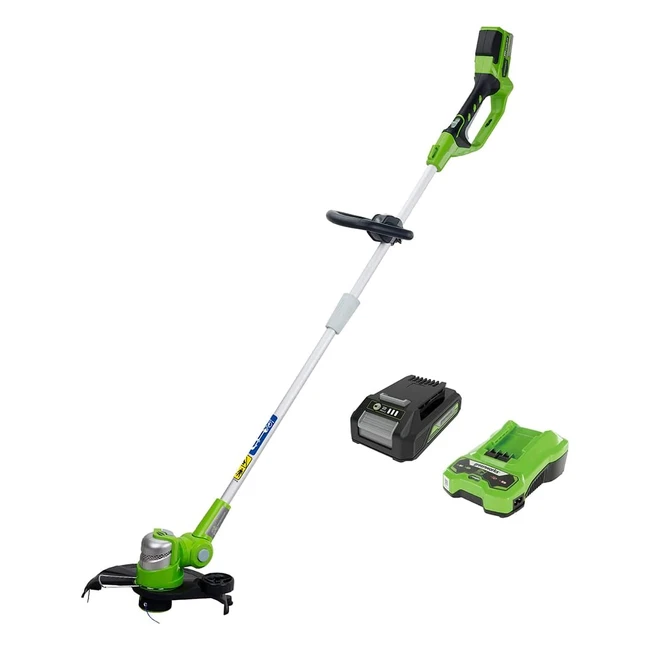 Greenworks Akkurasentrimmer Deluxe G24LT30MK2 Li-Ion 24V - 40cm Schnittbreite, dreh- und neigbarer Schnittkopf, verstellbarer Zusatzgriff