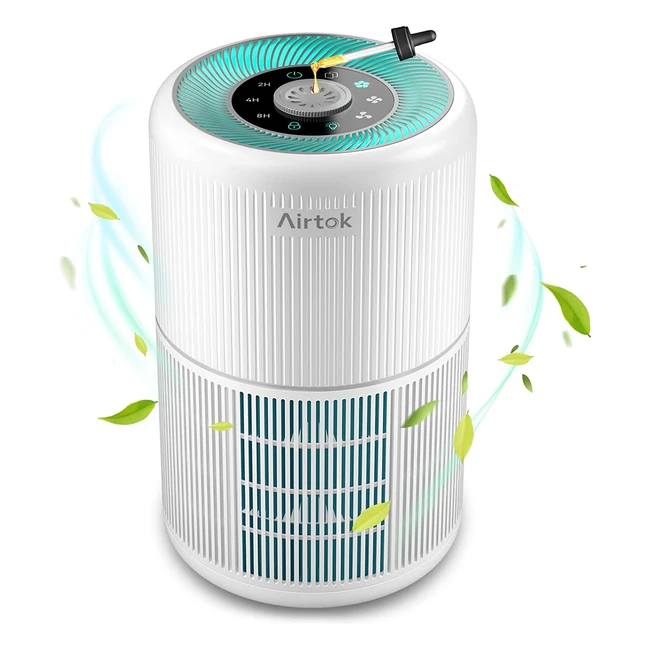 Airtok Air Purifier with Aromatherapy Sponge - Removes 99.97% of Dust, Pollen, and Ultrafine Particles - H13 HEPA Filter - Timer & Night Light