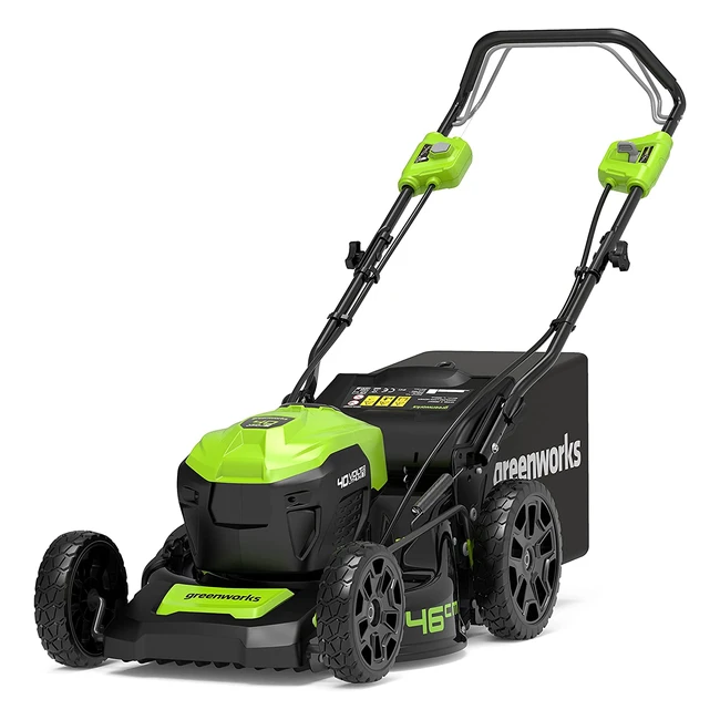 Greenworks GD40LM46SP - Selbstfahrender Akku-Rasenmäher mit bürstenlosem Motor, 46 cm Schnittbreite, 55L-Sack - ohne Akku und Ladegerät
