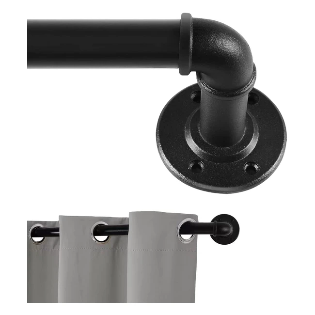 Bastone Tenda Industriale Nero - Diametro 2cm - Regolabile 122-218cm - Design Moderno ed Industriale