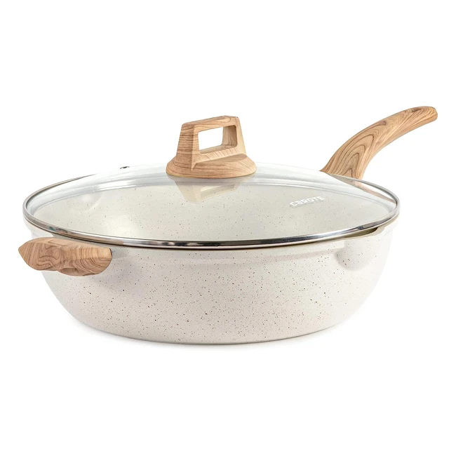 Carote Sauteuse Induction 32cm avec Couvercle - Revêtement Antiadhésif, Compatible Tous Feux dont Induction