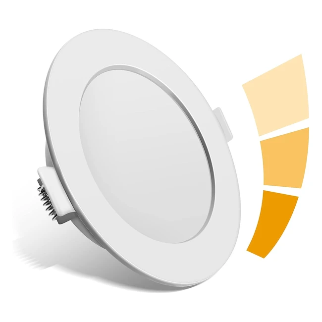 UKAWHI LED Einbaustrahler dimmbar 6W IP44 3000K fr Bad und Wohnzimmer