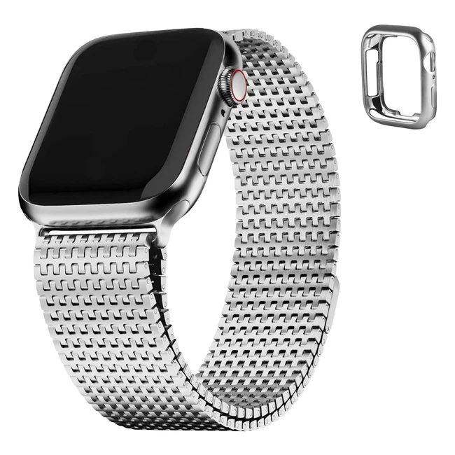 Bracelet Fullmosa pour Apple Watch 38mm/40mm/41mm en acier inoxydable - Série SE/Series 6/5/4/3/2/1 - Argent