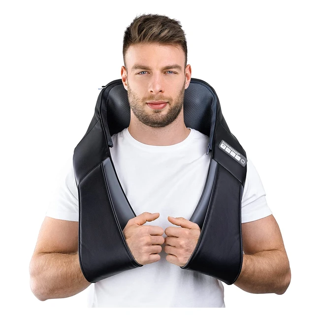 Masajeador cervical y espalda Donnerberg con 2 técnicas de masaje Shiatsu y Tapping, calor infrarrojo y fundas intercambiables - Garantía alemana de 7 años