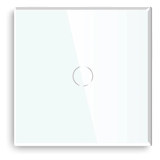 Bseed Touch Light Switch 1 Gang 1 Way Tempered Glass Panel LED Compatible White 240V
