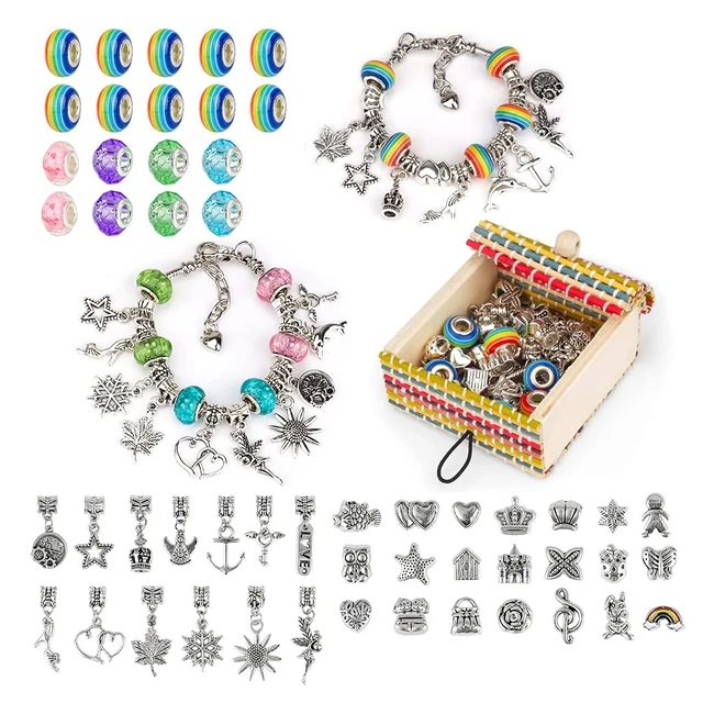 Crystal Bead Bracelet Kit for Girls - DIY Arts and Crafts Jewelry Set for 6-13 Year Olds - Perfect Birthday or Christmas Gift