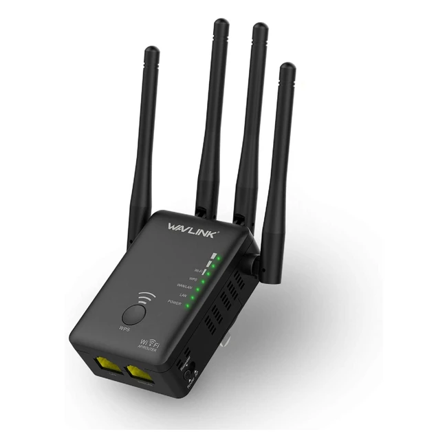 Amplificateur WiFi double bande AC1200 - Wavlink avec 4 antennes externes 5 dBi - Couverture étendue et signal stable