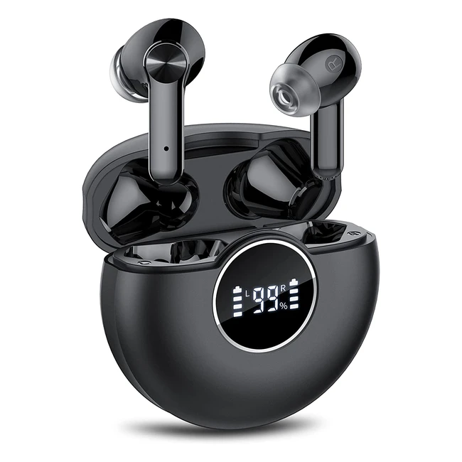 Bluetooth In-Ear Kopfhörer mit HD-Mikrofon, 56 Stunden Spielzeit, IPX7 wasserdicht, Geräuschreduzierung, Hifi-Stereo-Sound, für iOS Android