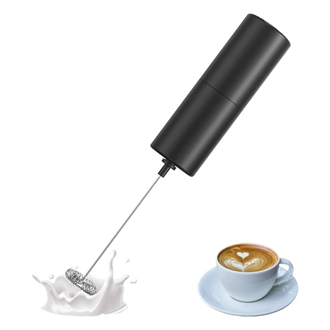 IraXpro Electric Milk Frother - Fast & Efficient One-Touch Handheld Whisk for Coffee, Hot Chocolate, Cream - Battery Powered (2AA) - Black KJBQ8