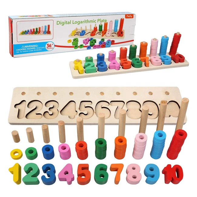 Jouet Montessori en bois pour apprendre les mathématiques et les couleurs - parfait pour les enfants de 3 ans et plus