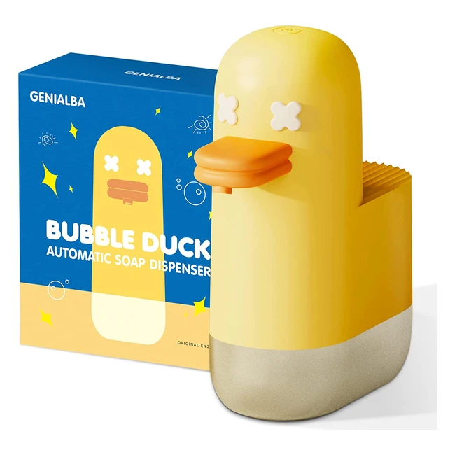 Genialba Automatischer Seifenspender 350 ml mit Infrarotsensor, IPX4 wasserdicht, Schaumseifenspender, kontaktloser elektrischer Seifenspender für Zuhause, Badezimmer und Schule mit USB-Ladefunktion