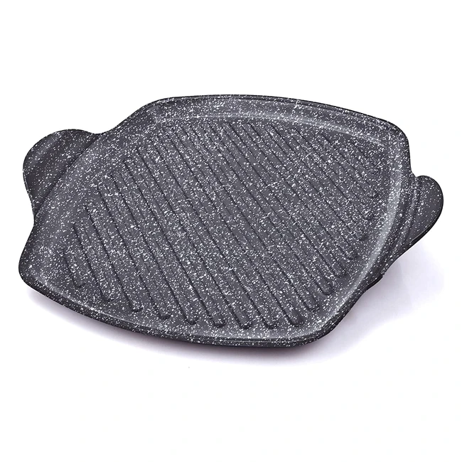 Grill carré Moneta Gusto en aluminium gris 25x25cm - Antiadhésif Artech Stone sans APFO, sans nickel