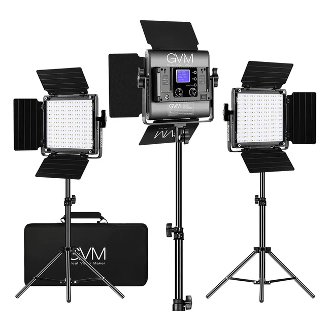 Panneau LED GVM 800D avec variateur d'intensité, boîtier métallique et affichage numérique pour studio photo et vidéo