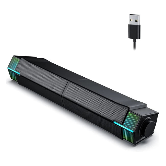 Jeecoo M20 PC Lautsprecher mit RGB-Beleuchtung und klarem Sound - 2-in-1 Design