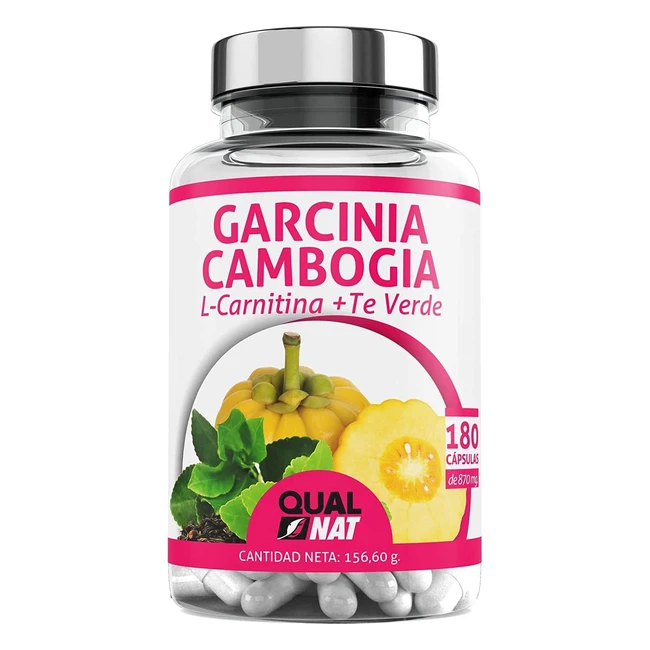 Garcinia Cambogia con L-Carnitina y Té Verde - Fórmula Natural para Bajar de Peso - 180 Cápsulas