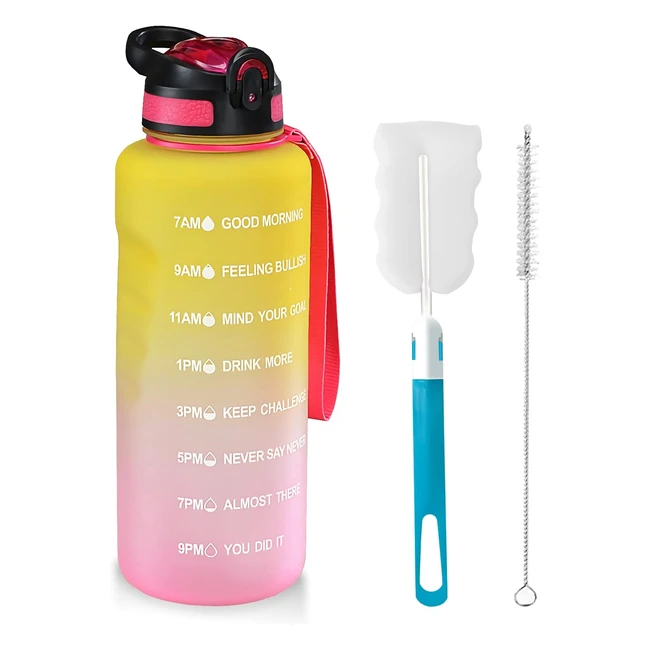 Borraccia 15L Tritan senza BPA con cannuccia e indicatore del tempo - Ideale per sport, fitness e escursionismo