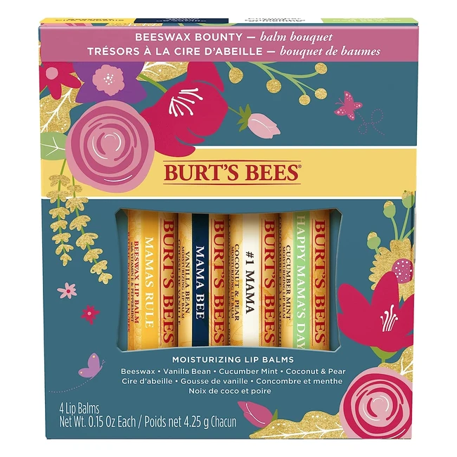 Burts Bees Balm Bouquet Lip Balm Set - 4 Pack - Moisturizing  100 Natural