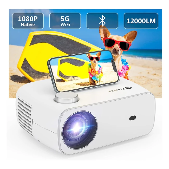 Projecteur Funflix 24G/5G WiFi Bluetooth Full HD 1080P 4K 12000L Mini Projecteur Portable Compatible PS4 Xbox TV Stick Laptop