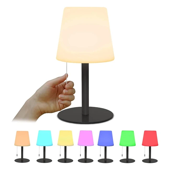 Lámpara de Mesa LED RGB Recargable - 7 Colores - Regulable - Portátil - Para Dormitorio de Niños