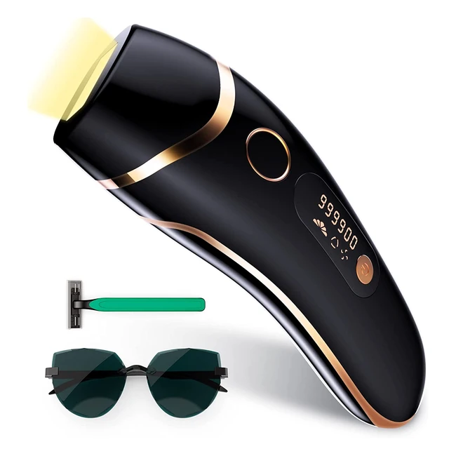 Épilateur à lumière pulsée 999900 flashes IPL pour femme et homme - 2 modes, 5 niveaux - Épilation définitive indolore pour visage, bras, jambes, aisselles, maillot