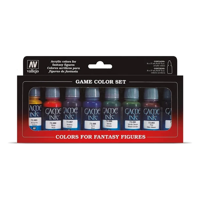 Coffret Vallejo 8 pots peinture acrylique - couleurs assorties - Réf. [reference number] - Idéal pour jeux de guerre