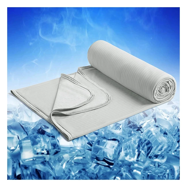Marchpower Cooling Blanket - King Size 200x220cm - Cool Fiber Technology - Lightweight & Breathable - Grey
