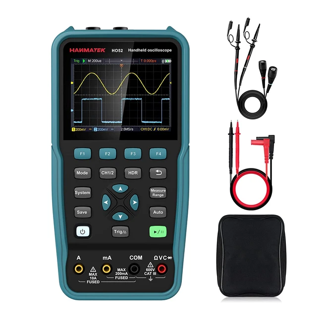 Osciloscopio Digital Hanmatek HO52 Mini TFT de 35 Osciloscopio y Multímetro 2 en 1