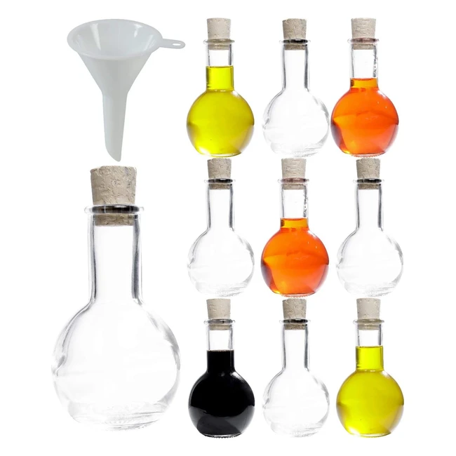 Bottigliette in vetro con tappo in sughero - Viva Haushaltswaren - Set da 10 - Capacità 100ml