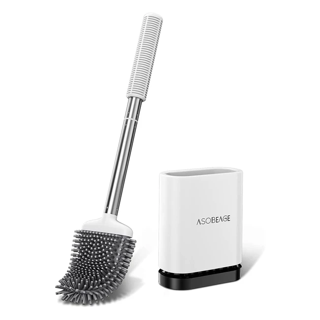 Schnell trocknende Toilettenbürste mit Halterung - Effiziente Reinigung unter dem Rand - Flexibler TPE-Bürstenkopf - Ergonomischer Griff - Weineu 1 Packung