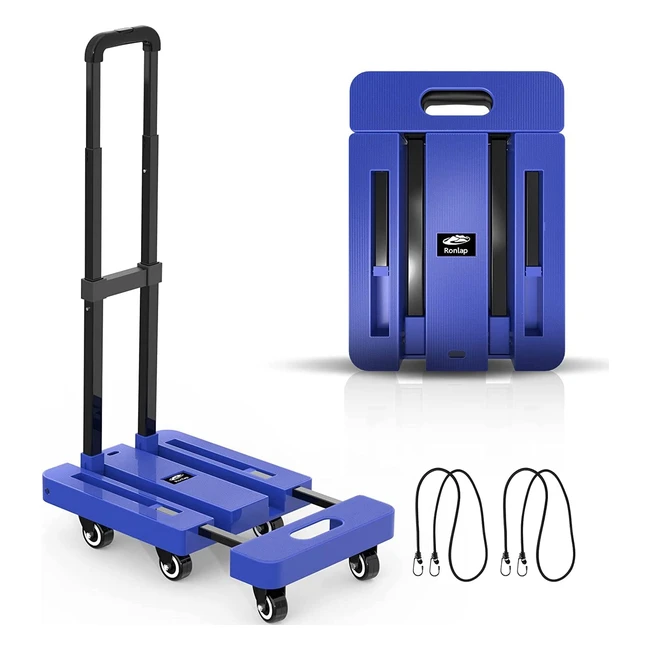 Carretilla Plegable Ronlap con 6 Ruedas y Capacidad de Carga de 225 kg - Azul