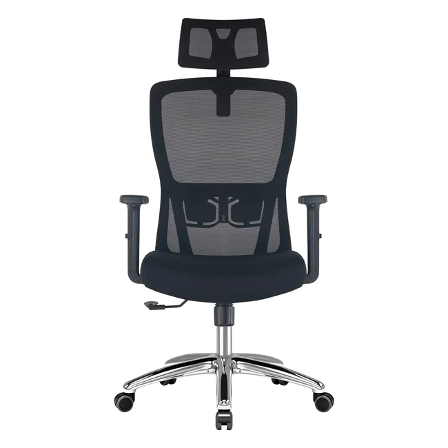 Chaise de bureau ergonomique Durrafy avec support lombaire réglable et accoudoirs rabattables