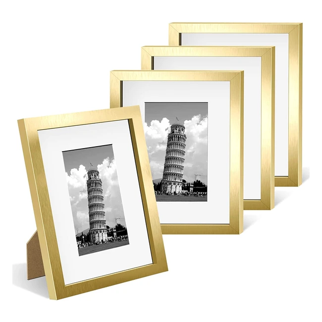 Lot de 4 cadres photo mural design en PVC pour décoration murale - Nacial 20x25cm