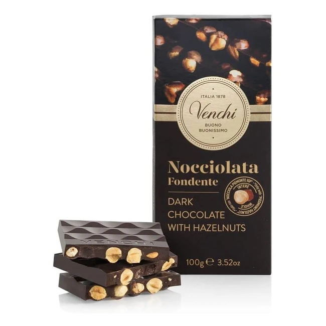 Venchi Tavoletta Cioccolato Nocciolato Fondente IGP Piemonte 100g - Senza Glutine e Vegano