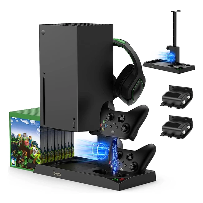Vertical Cooling Stand for Xbox Series X - Dual Controller Charger Game Rack St