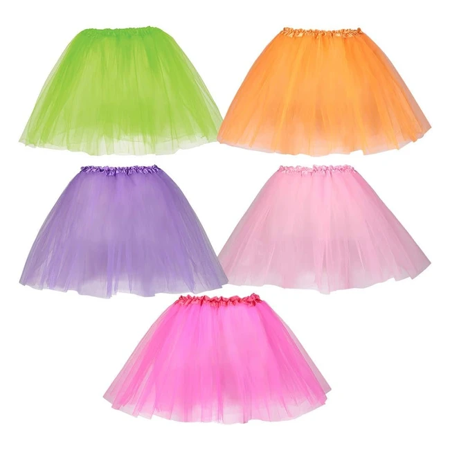 Pack de 5 Tutus Coloridos para Niñas - Dress Up America