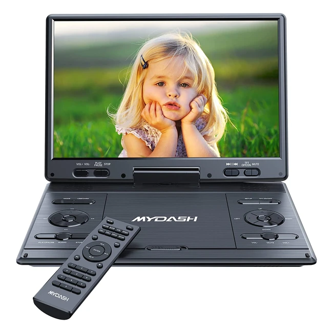 Lecteur DVD portable pour voiture MyDash141 avec grand cran HD pivotant de 14