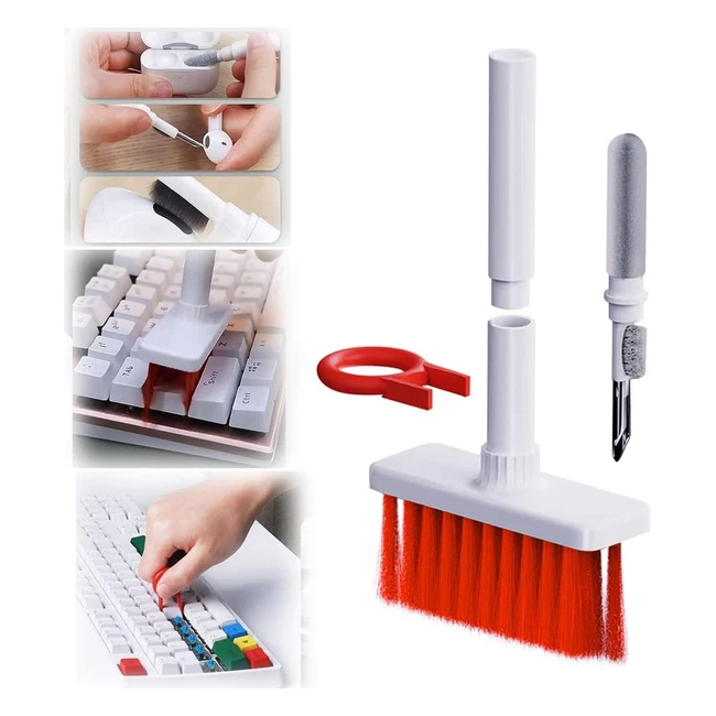 5-in-1 Keyboard Cleaner Brush Kit - Remove Dust & Dirt from Gaming Mechanical Keyboards, AirPods Pro & Earphones - #1 Cleaning Tool for Corsair & Logitech Keyboards