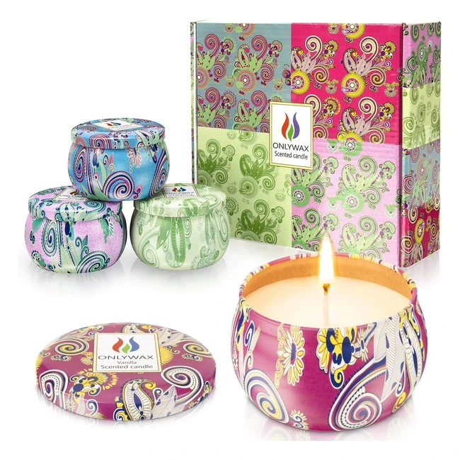 Onlywax Scented Candle Gift Set for Women - Rose, Lavender, Vanilla, Lemongrass - 4x125g