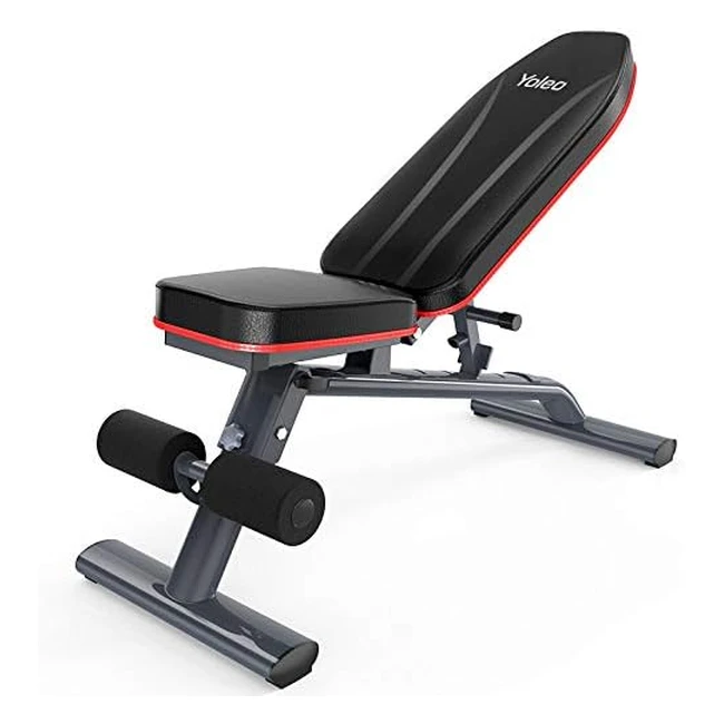 Yoleo Adjustable Weight Bench - 550lbs Capacity - Full Body Workout - Foldable & Easy Assembly