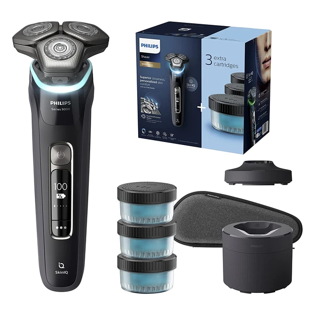 Philips Shaver Series 9000 - SkinIQ Model S998663 - Wet & Dry Electric Shaver for Men - Dual SteelPrecision Blades
